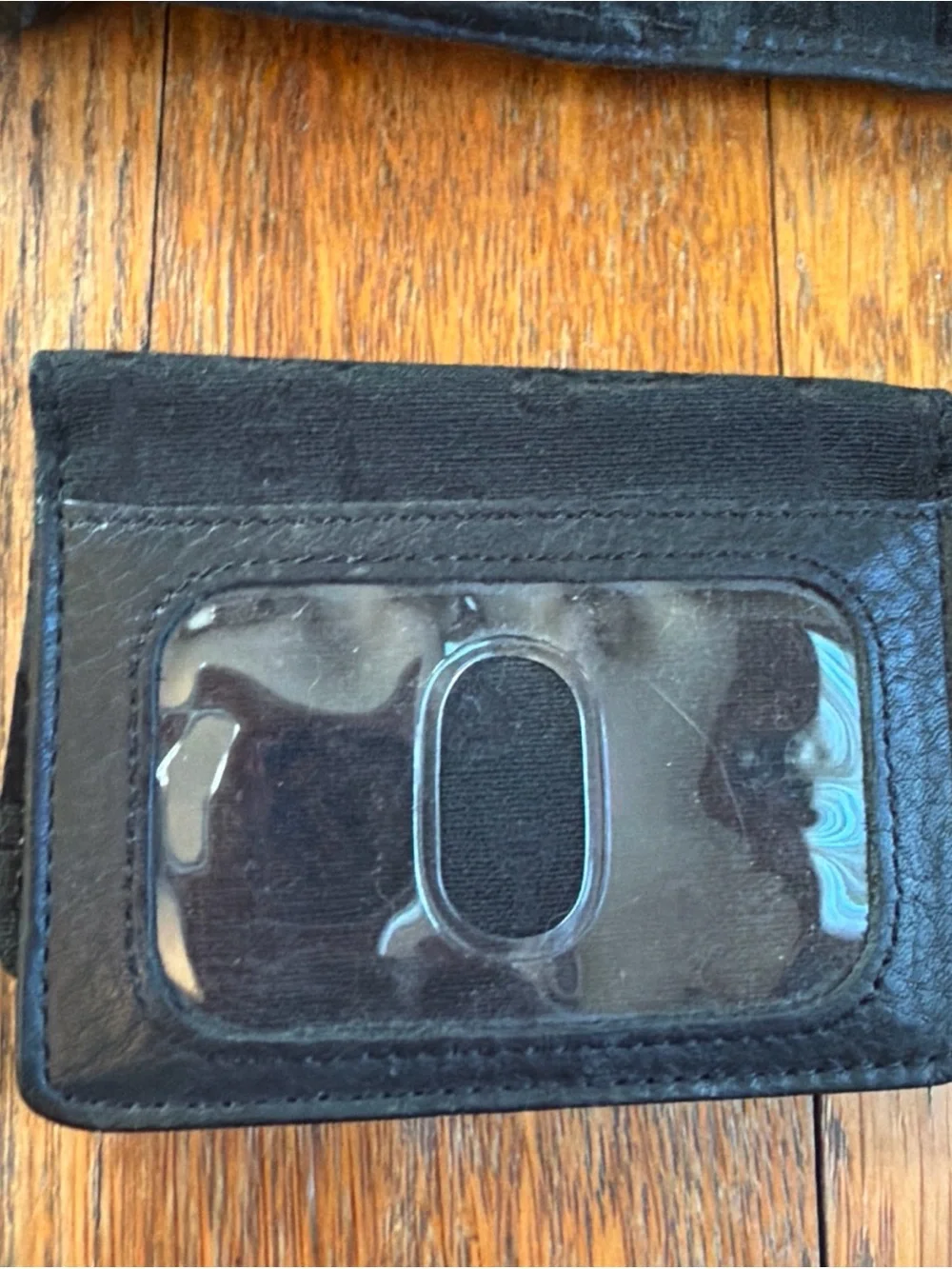 FOSSIL Long Live Vintage 1954 Trifold Wallet Women’s Black Leather 5.5'x4